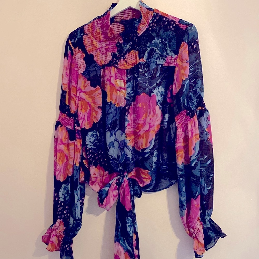Sheer floral blouse